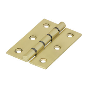 Double Steel Washered Butt Hinge - Solid Brass - Polished Brass 76 x 50