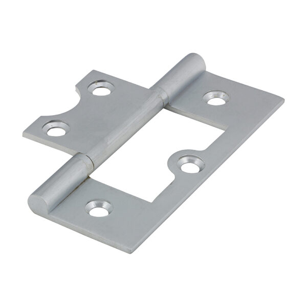Plain Bearing Flush Hinge - Solid Brass - Satin Chrome 75 x 50