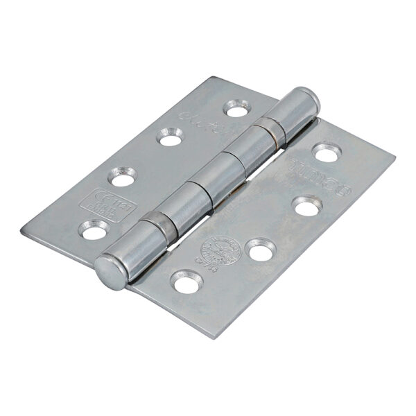 Grade 11 Ball Bearing Fire Door Hinges - Polished Chrome 101 x 76 x 2.6