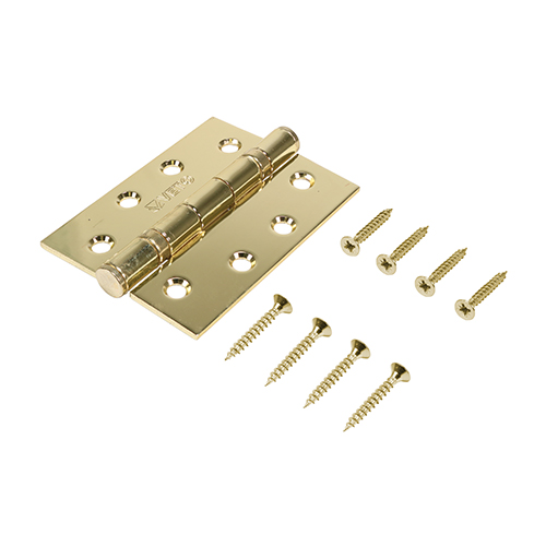 Twin Ball Bearing Hinges - Steel - Electro Brass 102 x 76