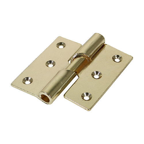 Rising Butt Hinge (466) - Left Hand - Electro Brass 75 x 72
