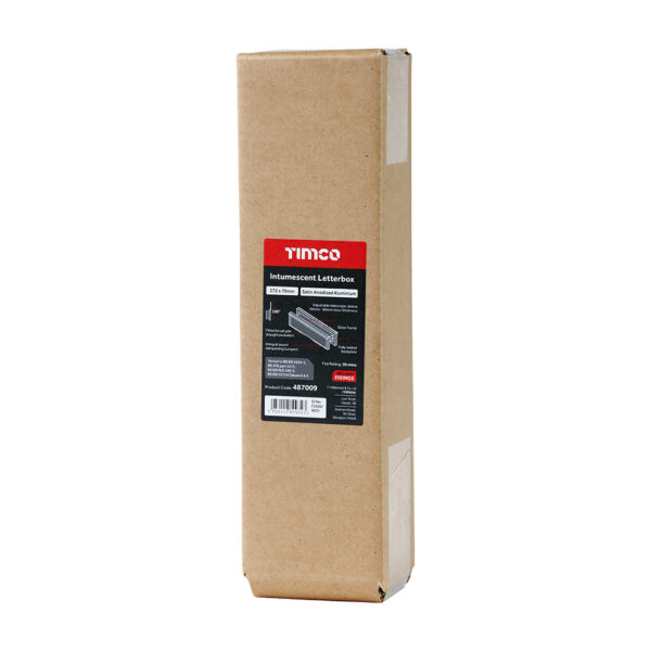 Intumescent Letterbox - Satin Anodised Aluminium - Silver Frame 272 x 70