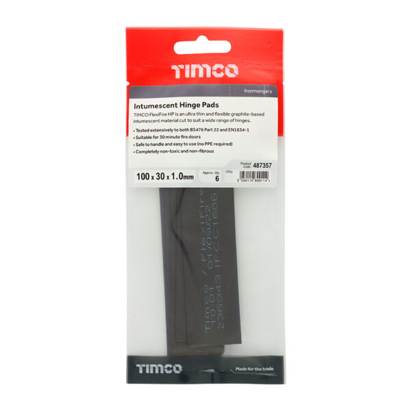 Intumescent Hinge Pads 100 x 30 x 1.0mm