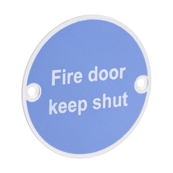 725135_w1.jpg Fire Door Keep Shut Sign - Satin Anodised Aluminium 76mm