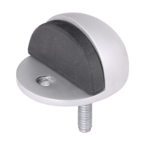 Oval Door Stop - Satin Anodised Aluminium 50mm