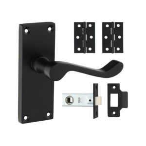 Victorian Scroll Latch Door Pack - Matt Black Mixed