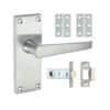 Victorian Straight Latch Door Pack - Satin Chrome Mixed