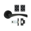 Edleston Lever On Rose Door Pack - Matt Black Mixed