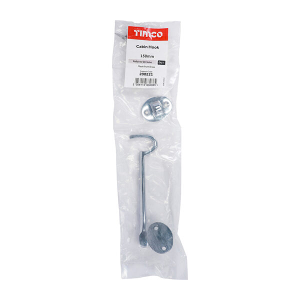 Cabin Hook - Polished Chrome 150mm