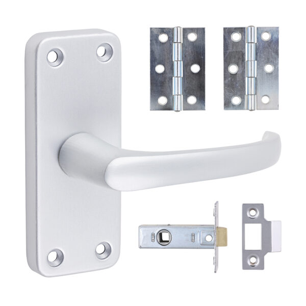 Contractors Lever Latch Door Pack - Satin Anodised Aluminium 103 x 40