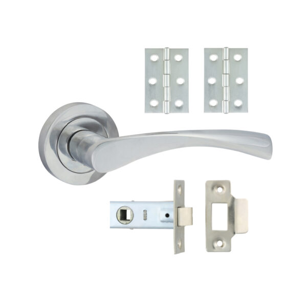 Edleston Lever On Rose Door Pack - Polished Chrome Mixed