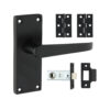 Victorian Straight Latch Door Pack - Matt Black Mixed