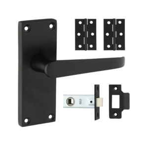 Victorian Straight Latch Door Pack - Matt Black Mixed