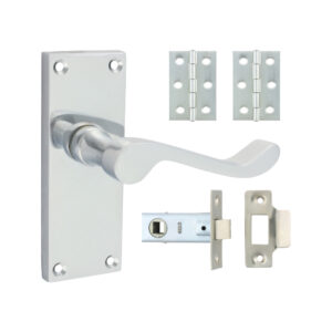 Victorian Scroll Latch Door Pack - Satin Chrome Mixed