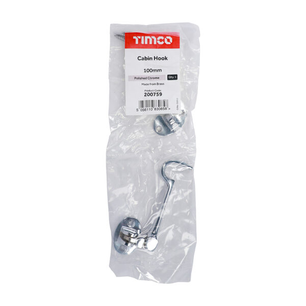 Cabin Hook - Polished Chrome 100mm
