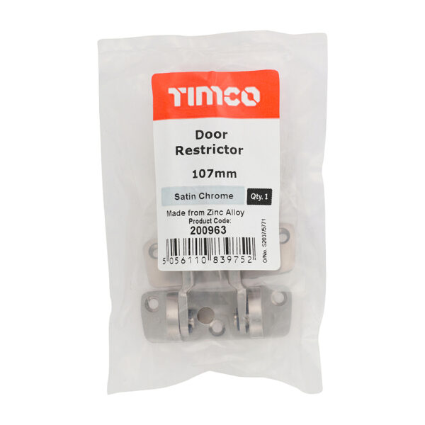 Door Restrictor - Satin Chrome 107mm