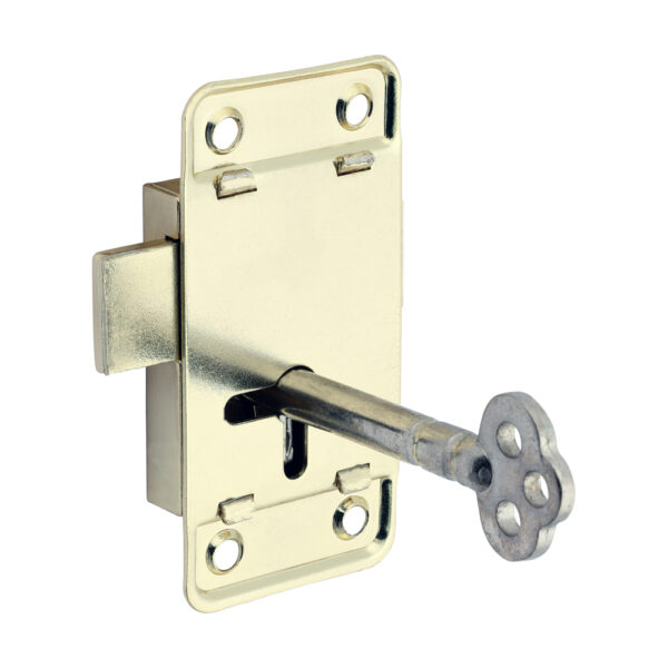 Small Cupboard Lock - Electro Brass 64 x 32