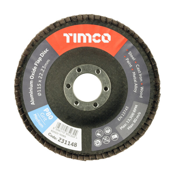 Flap Disc Alu Oxide P80 Set 115 x 22.23