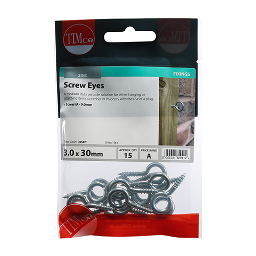 Screw Eyes – Zinc 30mm