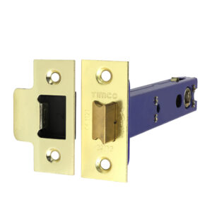 Architectural Tubular Latch - Electro Brass & Satin Nickel 128 case / 107.5 backset