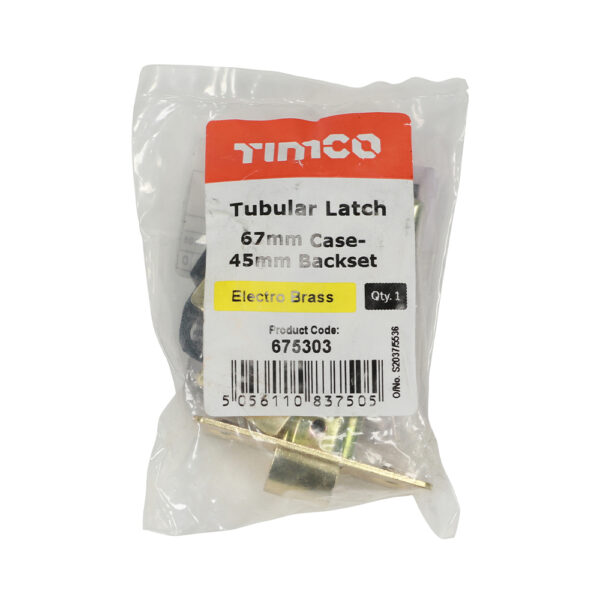 Tubular Latch - Electro Brass 67 case / 45 backset
