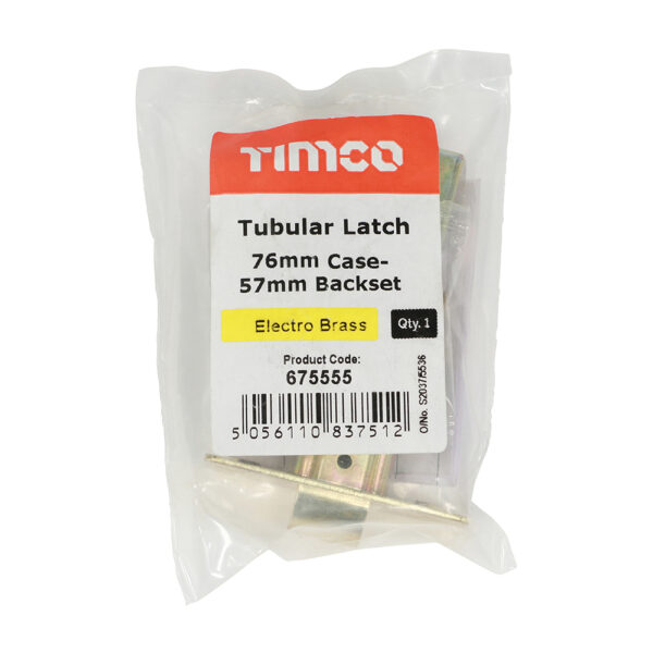 Tubular Latch - Electro Brass 76 case / 57 backset