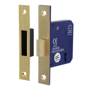 3 Lever Deadlock - Electro Brass 65 case / 45 backset