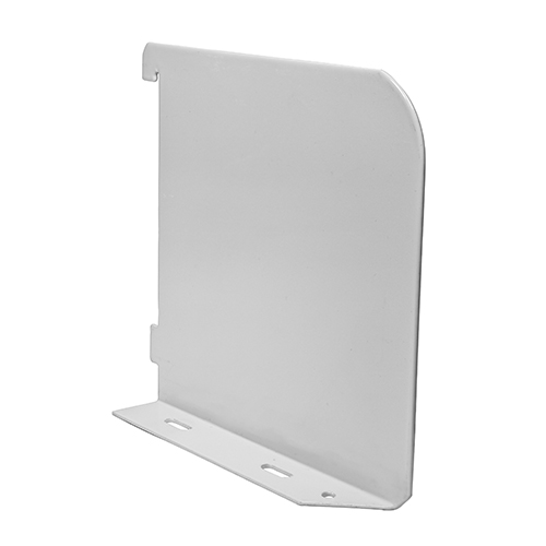 Twin Slot Shelf End – White 150mm