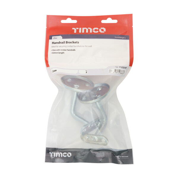 Steel Handrail Brackets – Zinc 63mm
