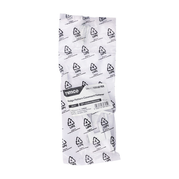 Wedge Pattern Casement Fastener - Satin Anodised Aluminium 100mm