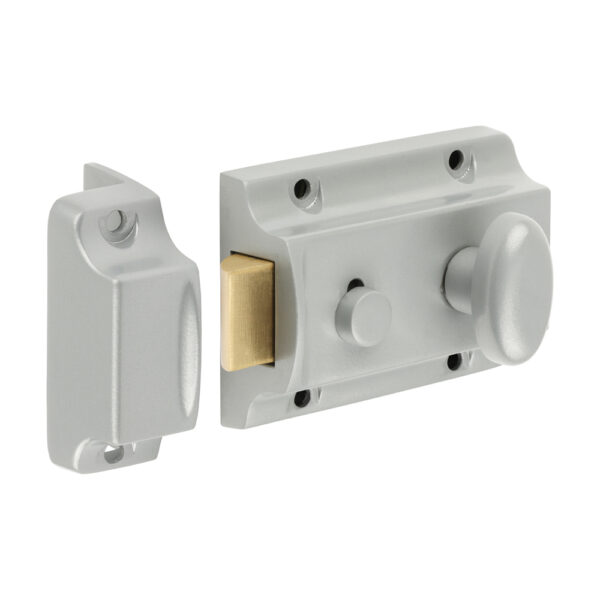 Traditional Nightlatch – Silver 91 case / 60 backset