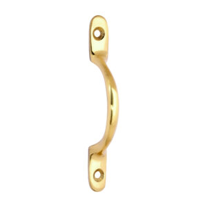 Traditional Pattern Sash Pull Handle - Polished Brass 100mm