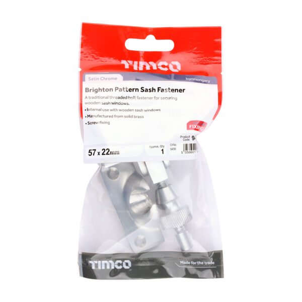 Brighton Pattern Sash Fastener - Satin Chrome 57 x 22