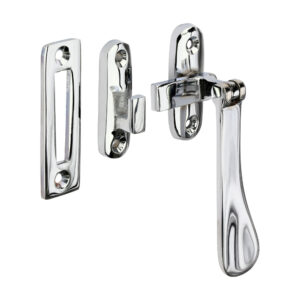 Hook & Mortice Plate Casement Fastener - Polished Chrome 54 x 19
