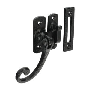 Curly Tail Casement Fastener - Antique Black 86mm