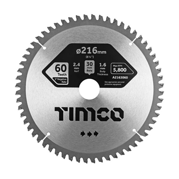 TCT -5 Degree Sawblade 216 x 30 x 80T
