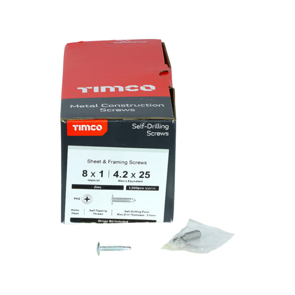 Wafer Screw PH2 S/DRILL Zinc-4.2 x 25
