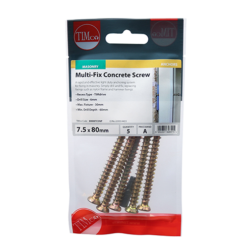 00060TCONP_w2.jpg Multi-Fix Concrete Screw - ZYP-7.5 x 60