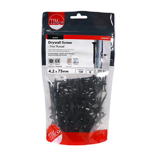 Drywall Screw PH2 - BLK-4.2 x 75