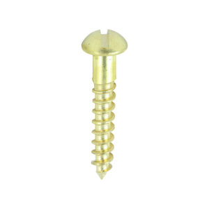 Brass Timber Screw SLOT RND-8 x 1