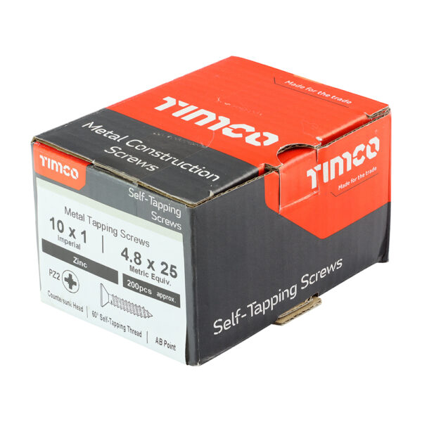 S/Tapping Screw PZ2 CSK Zinc-10 x 1