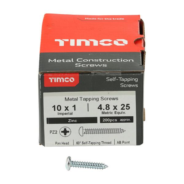 S/Tapping Screw PZ2 PAN Zinc-10 x 1