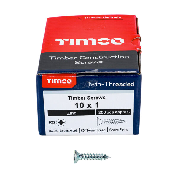 00101CWZ_w3.jpg Twin Woodscrew PZ2 CSK Zinc-10 x 1
