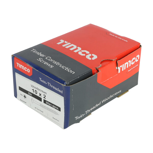 00102CRWZ_w2.jpg Twin Woodscrew PZ2 RND Zinc-10 x 2