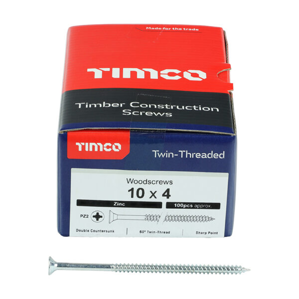 00104CWZ_w3.jpg Twin Woodscrew PZ2 CSK Zinc-10 x 4