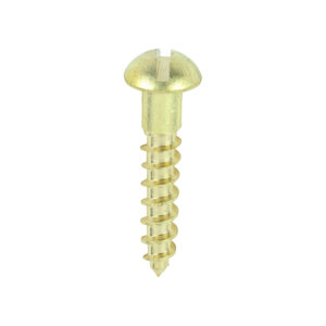 Brass Timber Screw SLOT RND-6 x 3/4