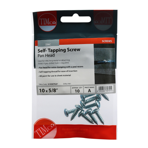 01058CPAZP_w2.jpg S/Tapping Screw PZ2 PAN - BZP-10 x 5/8