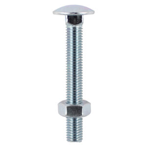 Carriage Bolt & Hex Nut - BZP-M6 x 100