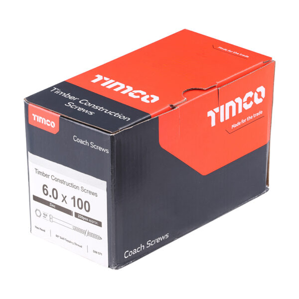 Coach Screw DIN 571 - BZP-6.0 x 100