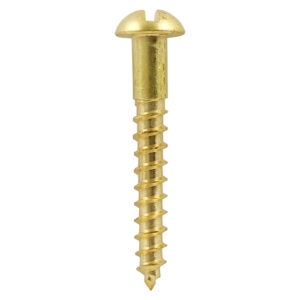 Brass Timber Screw SLOT RND-6 x 1 1/2